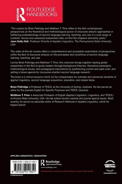 Produktbild: The Routledge Handbook of Second Language Acquisition and Discourse