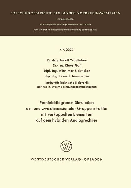 Produktbild: Fernfelddiagramm-Simulation ein- und zweidimensionaler Gruppenstrahler mit verkoppelten Elementen auf dem hybriden Analogrechner