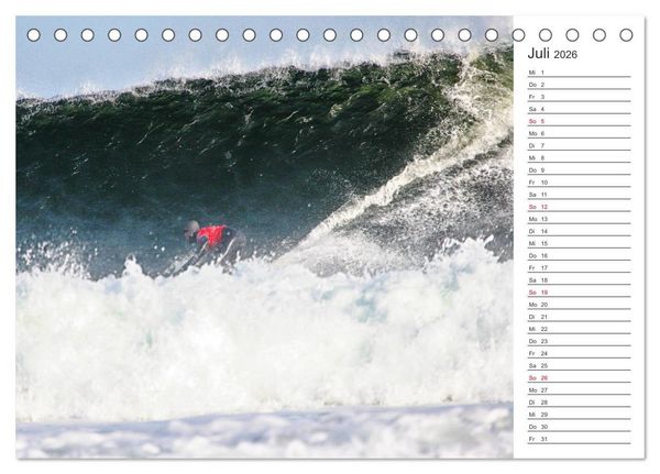 Produktbild: Surfen - Spa&szlig; auf den Wellen (Tischkalender 2026 DIN A5 quer), CALVENDO Monatskalender