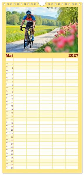 Produktbild: Familienplaner 2027 - Kilometerkiller - Rennrad-Power im Jahresverlauf mit 5 Spalten (Wandkalender, 21 x 45 cm) CALVENDO