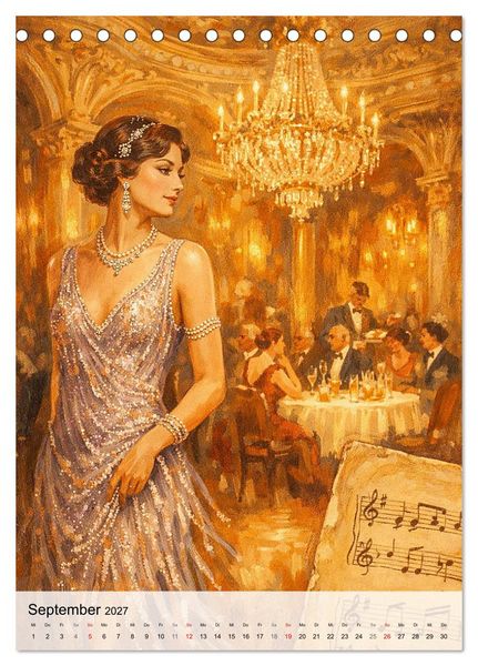 Produktbild: Jazz & Glamour Weltreise (Tischkalender 2027 DIN A5 hoch), CALVENDO Monatskalender