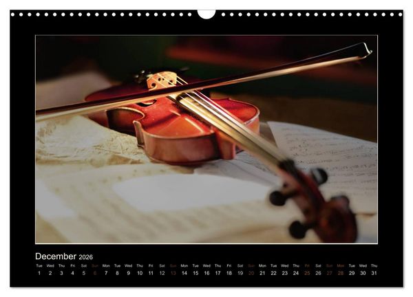 Produktbild: A violin only (Wall Calendar 2026 DIN A3 landscape), CALVENDO 12 Month Wall Calendar