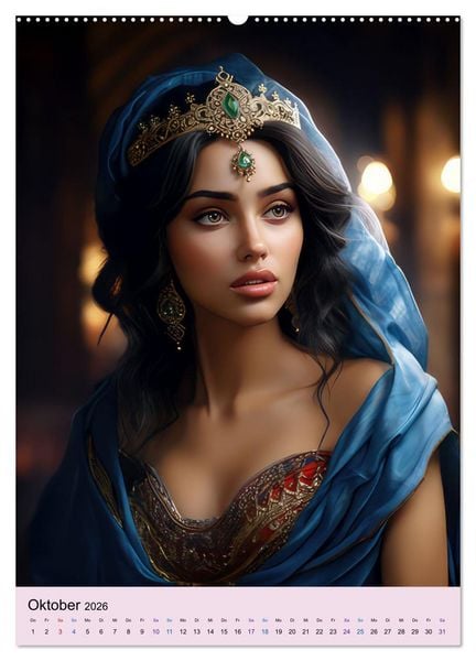 Produktbild: Arabische Prinzessinnen Fantasiebilder (Wandkalender 2026 DIN A2 hoch), CALVENDO Monatskalender
