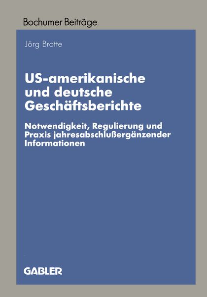Produktbild: US-amerikanische und deutsche Gesch&auml;ftsberichte