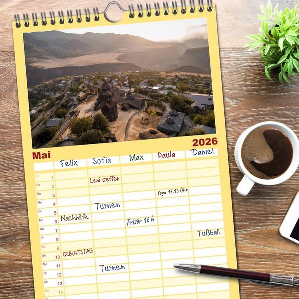 Produktbild: Familienplaner 2026 - Armenien - Ein wundersch&ouml;nes Naturerlebnis. mit 5 Spalten (Wandkalender, 21 x 45 cm) CALVENDO