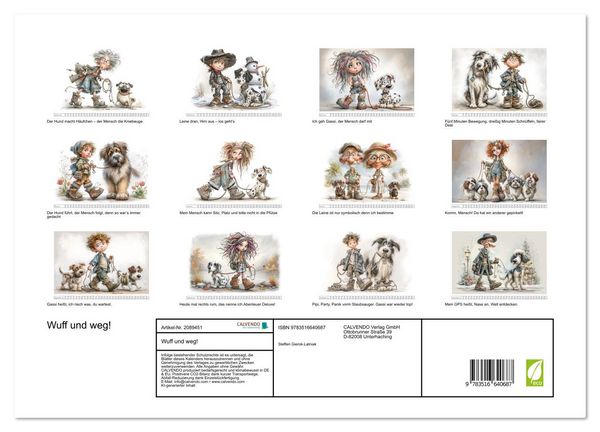 Produktbild: Wuff und weg! (hochwertiger Premium Wandkalender 2026 DIN A2 quer), Kunstdruck in Hochglanz