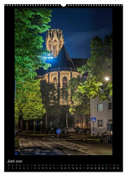 Produktbild: K&ouml;ln-Nachts - Eine Metropole nicht nur im Mondschein (hochwertiger Premium Wandkalender 2026 DIN A2 hoch), Kunstdruck in Hochglanz