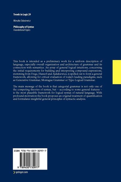 Produktbild: Philosophy of Syntax