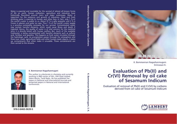 Produktbild: Evaluation of Pb(II) and Cr(VI) Removal by oil cake of Sesamum Indicum