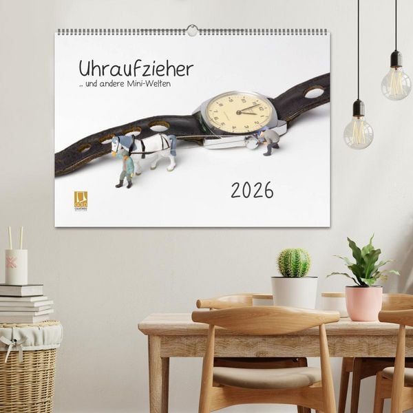 Produktbild: Uhraufzieher ... und andere Mini-Welten (Wandkalender 2026 DIN A2 quer), CALVENDO Monatskalender
