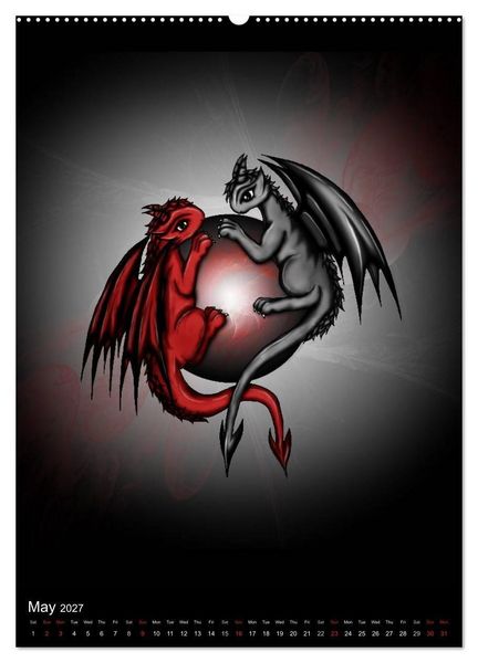 Produktbild: Dragons (High Quality Premium Wall Calendar 2027 DIN A2 portrait),CALVENDO 12 Month Wall Calendar