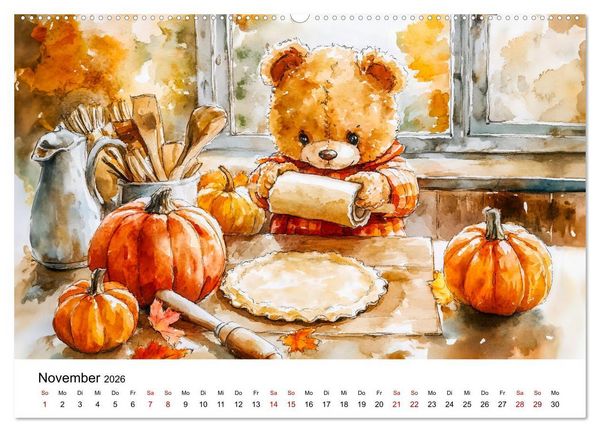Produktbild: Teddy auf dem Bauernhof - Entdecke das Landleben mit Tieren und Feldern (Wandkalender 2026 DIN A2 quer), CALVENDO Monatskalender
