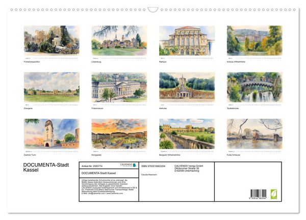 Produktbild: DOCUMENTA-Stadt Kassel (Wandkalender 2026 DIN A2 quer), CALVENDO Monatskalender