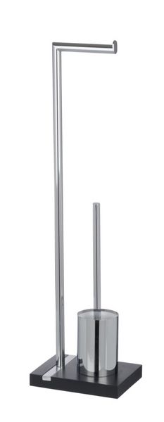 Produktbild: Stand WC-Garnitur Mod. Noble Black, mit Chrom-Applikation