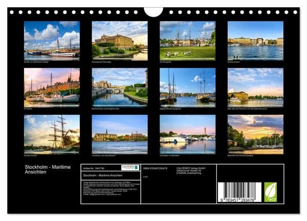 Produktbild: Stockholm - Maritime Ansichten (Wandkalender 2026 DIN A4 quer), CALVENDO Monatskalender
