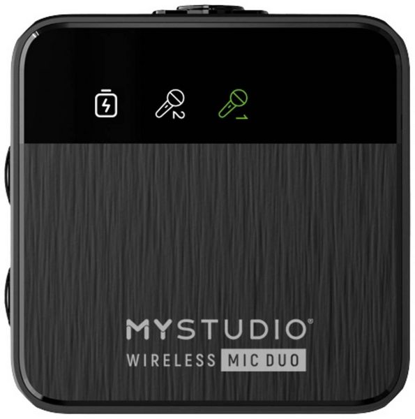 Produktbild: Ansteck Studiomikrofon Easypix MyStudio&reg; Wireless Mic Duo &Uuml;bertragungsart (Details):Kabelgebunden, Funk inkl. Windschutz, inkl. Mikrofoncase
