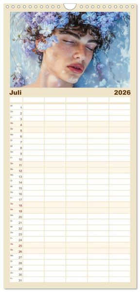 Produktbild: Familienplaner 2026 - G&ouml;tter in Menschengestalt mit 5 Spalten (Wandkalender, 21 x 45 cm) CALVENDO