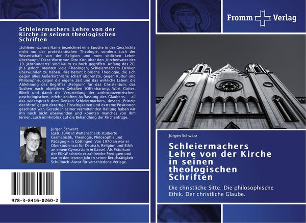 Schleiermachers Lehre von der Kirche in seinen theologischen Schriften, Taschenbuch von Jürgen Schwarz, Fromm Verlag, 9783841602602