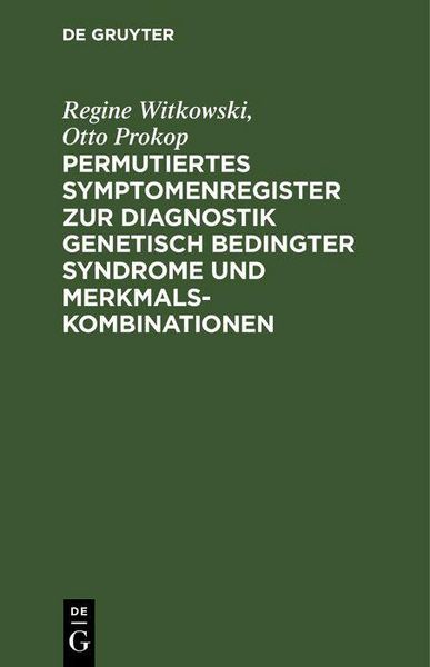 Produktbild: Permutiertes Symptomenregister zur Diagnostik genetisch bedingter Syndrome und Merkmalskombinationen
