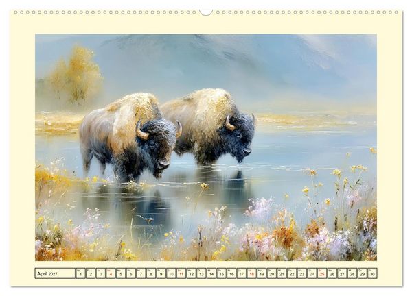 Produktbild: Bisons. Nordamerikas gewaltige Wildrinder (hochwertiger Premium Wandkalender 2027 DIN A2 quer), Kunstdruck in Hochglanz