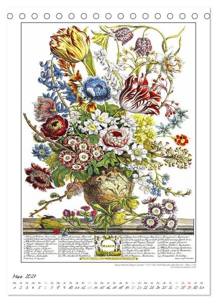 Produktbild: Henry Fletcher. Blumen und Fr&uuml;chte - Kunstkalender (Tischkalender 2027 DIN A5 hoch), CALVENDO Monatskalender