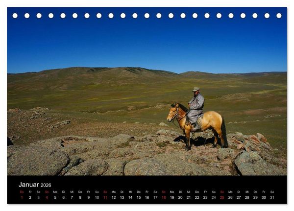 Produktbild: Einsame Mongolei (Tischkalender 2026 DIN A5 quer), CALVENDO Monatskalender
