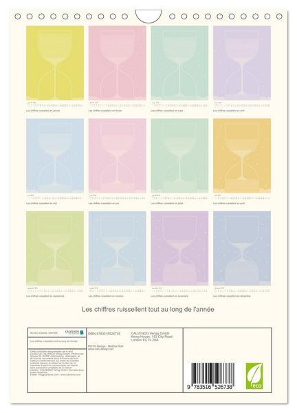 Produktbild: Les chiffres ruissellent tout au long de l'ann&eacute;e (Calendrier mural 2026 DIN A4 horizontal), CALVENDO calendrier mensuel