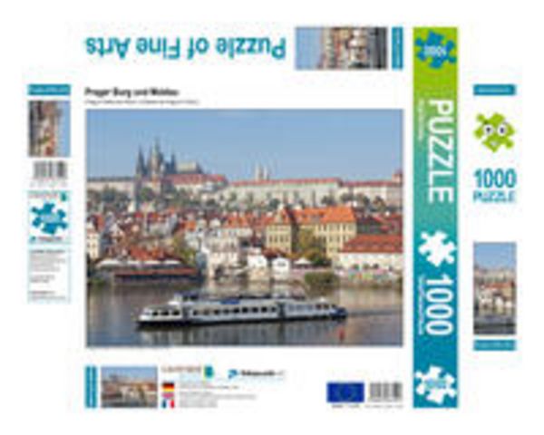 CALVENDO Puzzle Prager Burg und Moldau | 1000 Teile Lege-Größe 64x48cm Foto-Puzzle für glückliche Stunden