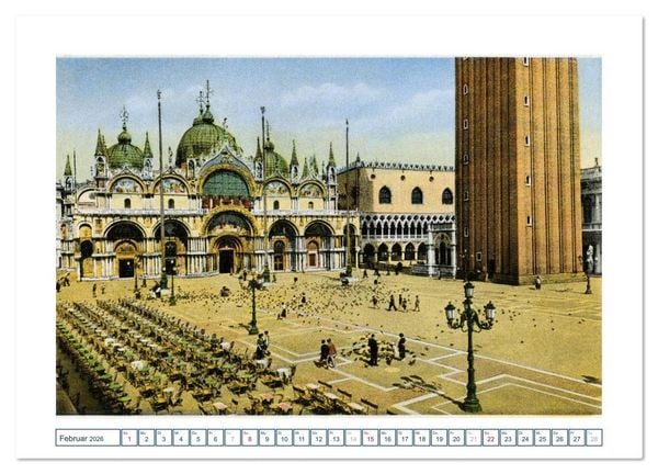Produktbild: Erinnerungen an das alte Venedig: Historische Stiche von der Lagunenstadt (hochwertiger Premium Wandkalender 2026 DIN A2 quer), Kunstdruck in Hochglanz