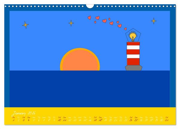 Produktbild: Lighthouse lights my way (Wall Calendar 2026 DIN A3 landscape), CALVENDO 12 Month Wall Calendar