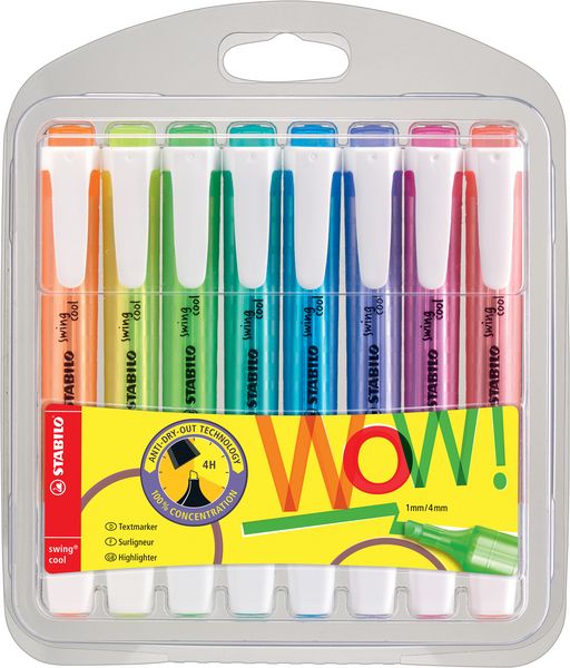 Produktbild: STABILO Textmarker -   swing cool - 8er Pack - mit 8 verschiedenen Farben