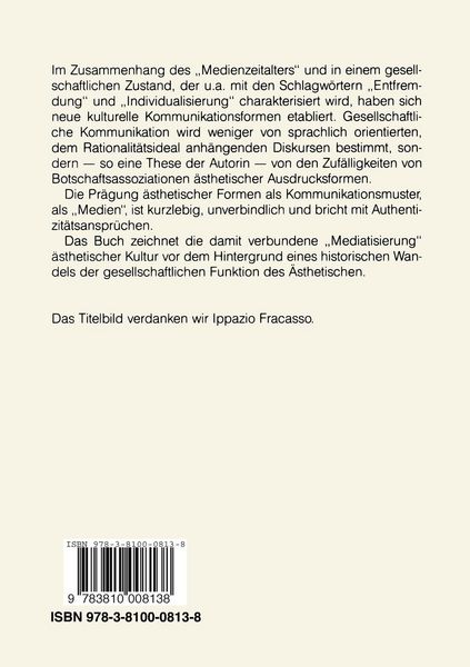 Produktbild: Medien und &auml;sthetische Kultur