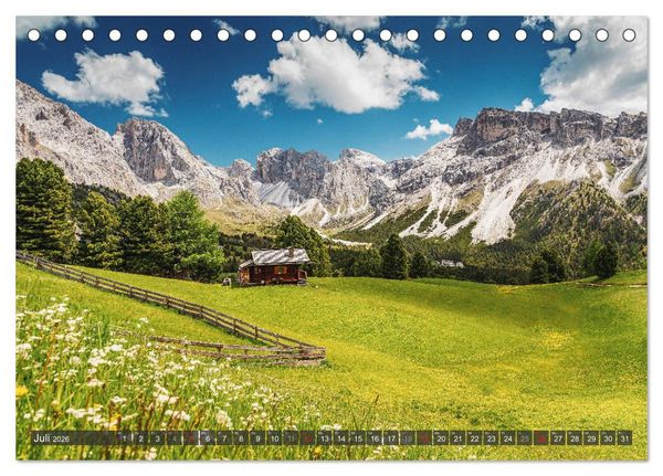 Produktbild: Dolomiten - Traumhafte Berglandschaften (Tischkalender 2026 DIN A5 quer), CALVENDO Monatskalender