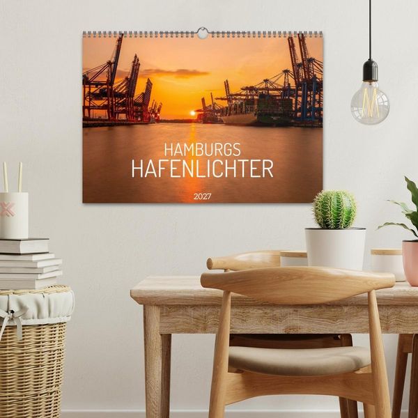 Produktbild: Hamburgs Hafenlichter (Wandkalender 2027 DIN A3 quer), CALVENDO Monatskalender