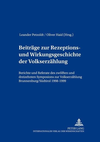 Produktbild: Beitr&auml;ge zur Rezeptions- und Wirkungsgeschichte der Volkserz&auml;hlung
