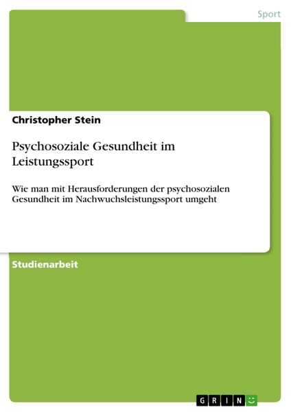 Produktbild: Psychosoziale Gesundheit im Leistungssport