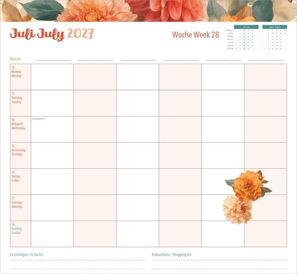Produktbild: Familienwochenkalender Flowers 2027