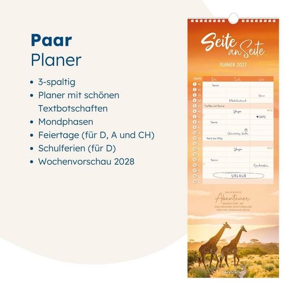 Produktbild: Paarplaner 2027 Seite an Seite
