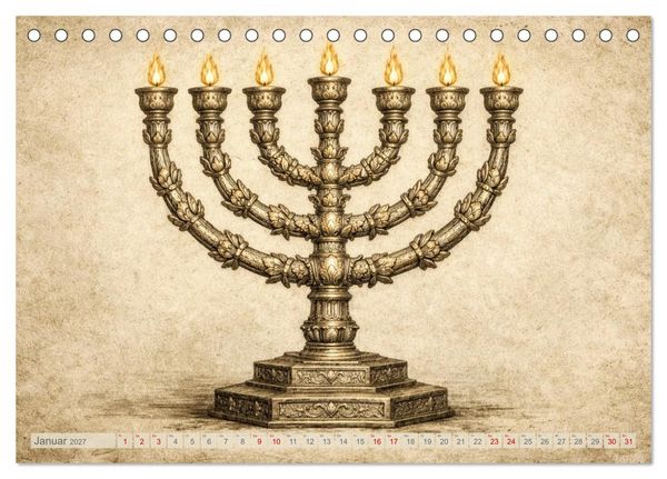Produktbild: Die Ger&auml;te in der Stiftsh&uuml;tte - Bilder und hebr&auml;ische Begriffe (Tischkalender 2027 DIN A5 quer), CALVENDO Monatskalender