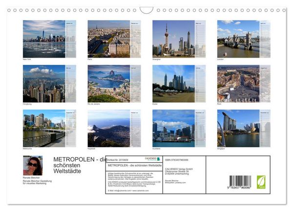 Produktbild: METROPOLEN - die sch&ouml;nsten Weltst&auml;dte (Wandkalender 2026 DIN A3 quer), CALVENDO Monatskalender