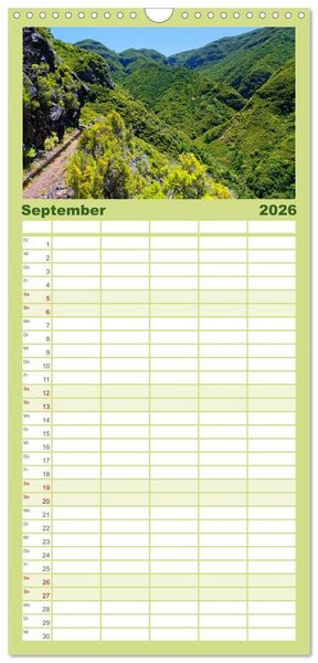 Produktbild: Familienplaner 2026 - Madeira und Porto Santo mit 5 Spalten (Wandkalender, 21 x 45 cm) CALVENDO