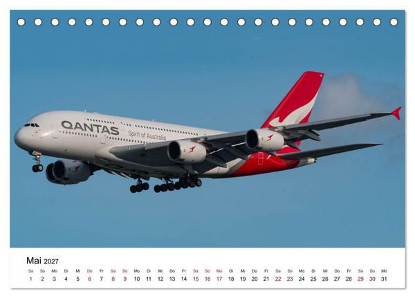 Produktbild: Airbus A380 - K&ouml;nig der L&uuml;fte (Tischkalender 2027 DIN A5 quer), CALVENDO Monatskalender