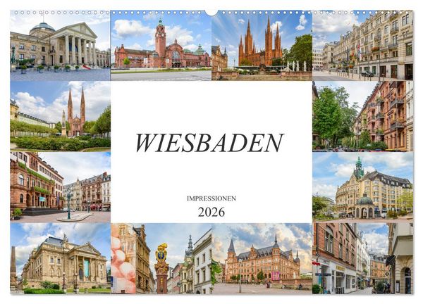 Wiesbaden Impressionen (Wandkalender 2026 DIN A2 quer), CALVENDO Monatskalender