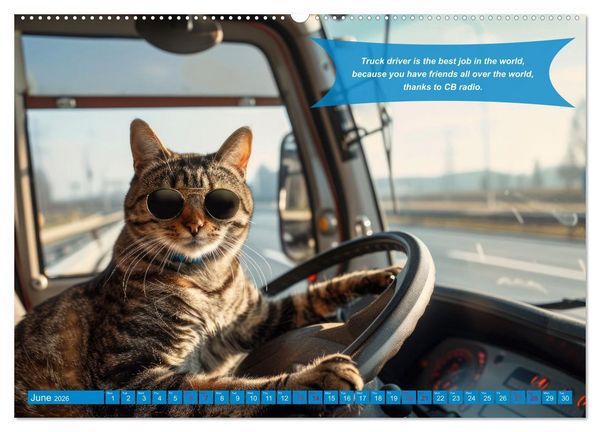Produktbild: Funny charming animals as truck drivers (High Quality Premium Wall Calendar 2026 DIN A2 landscape),CALVENDO 12 Month Wall Calendar