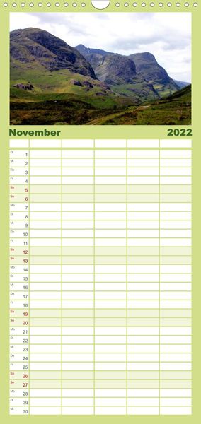 Produktbild: Familienplaner Western Highlands - Schottland (Wandkalender 2022 , 21 cm x 45 cm, hoch)