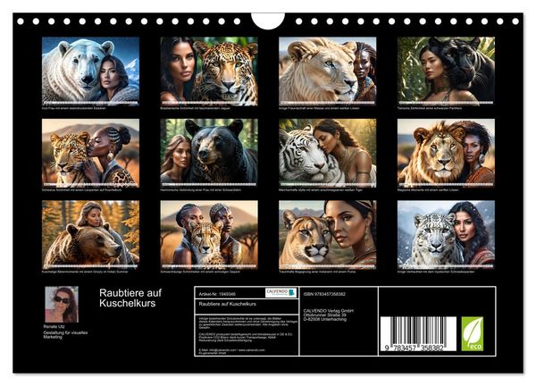 Produktbild: Raubtiere auf Kuschelkurs (Wandkalender 2026 DIN A4 quer), CALVENDO Monatskalender