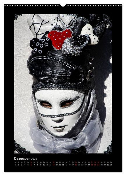 Produktbild: Venezianische Masken HALLia VENEZia Schw&auml;bisch Hall (Wandkalender 2026 DIN A2 hoch), CALVENDO Monatskalender
