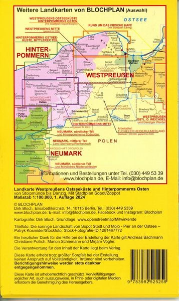 Produktbild: Landkarte Westpreu&szlig;ens Ostseek&uuml;ste und Hinterpommerns Osten