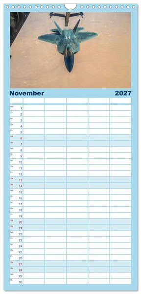 Produktbild: Familienplaner 2027 - Kampfjets - D&uuml;senj&auml;ger-Kalender mit 5 Spalten (Wandkalender, 21 x 45 cm) CALVENDO