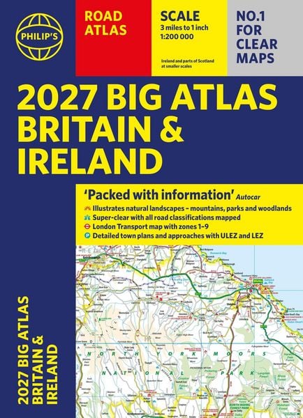 Produktbild: Philip's 2027 Big Road Atlas of Britain and Ireland (A3 Paperback)